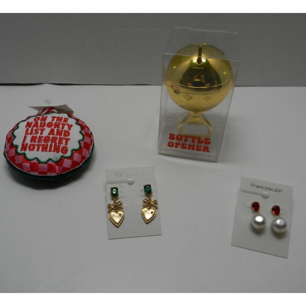 Gift Set for Girls Women Jewelry Bottle Opener Ornament Christmas Holiday NWT